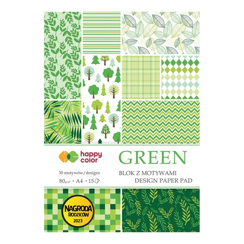 Sada jednostranných papírů Green (80g/m2,15 listů) A4
