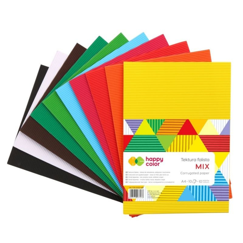 Vlnitý papír A4 sada barevný mix (10ks)