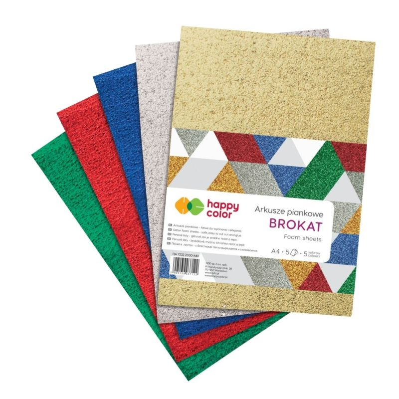 Sada pěnovky A4 (5ks) třpytivá barevný mix