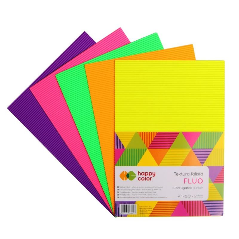 Vlnitý papír A4 sada neon (5ks)