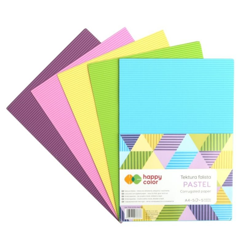 Vlnitý papír A4 sada pastel (5ks)