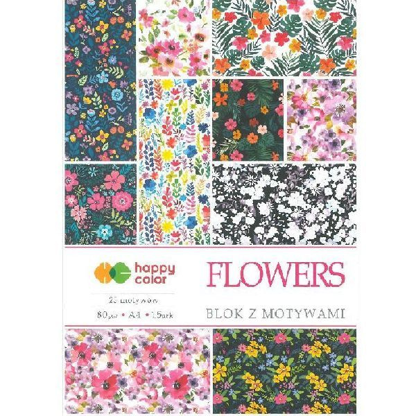Sada jednostranných papírů Flowers (80g/m2,15 listů) A4