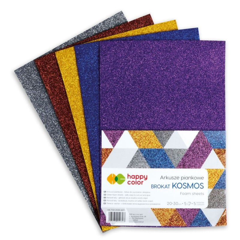 Sada pěnovky A4 (5ks) třpytivá základní mix