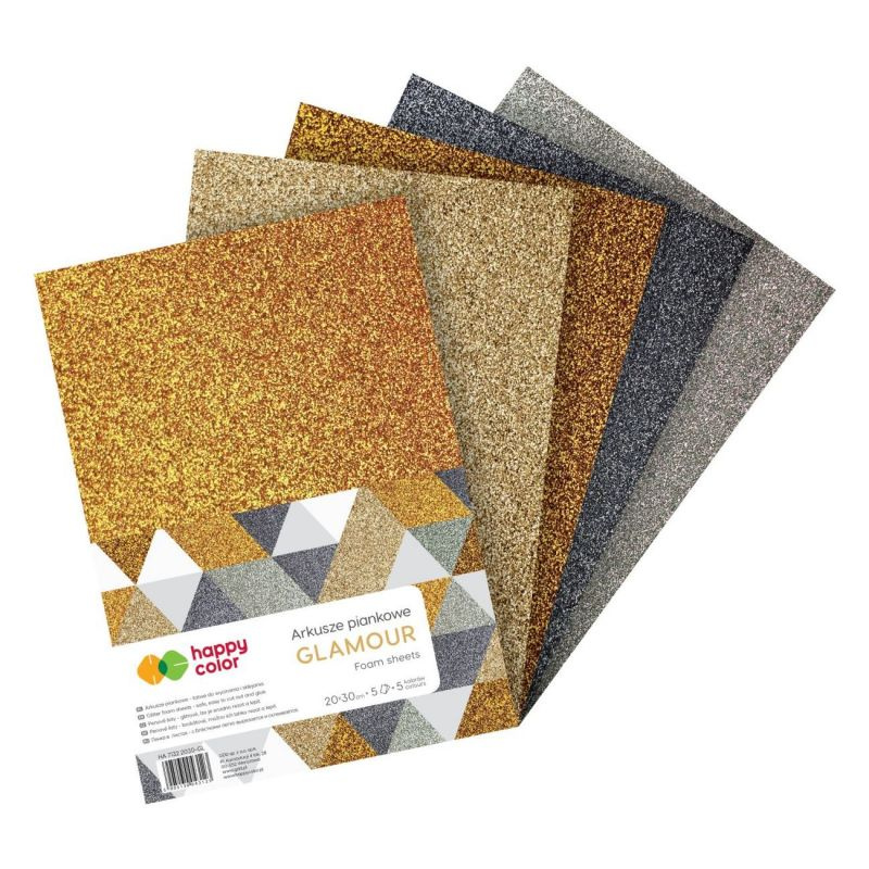 Sada pěnovky A4 (5ks) třpytivá metalický mix