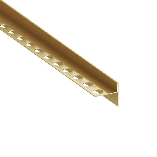 Spádový profil "T" Eviso gold kartáčovaný, nerez PVD, délka 120 cm, výška hrany 11 mm, LSGB0002