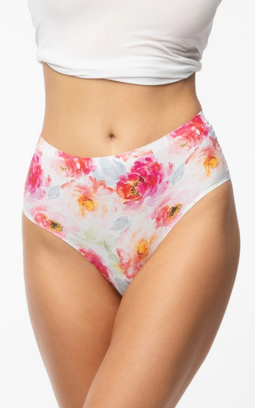 Julimex Peony Simple Brasil Maxi kalhotky S-2XL bílé květy M