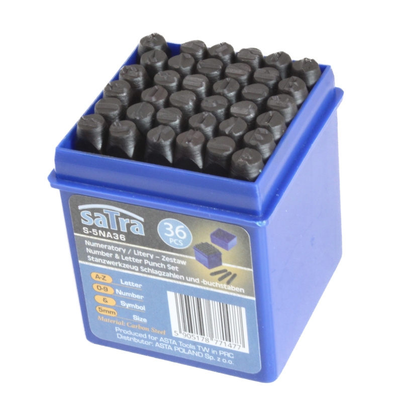 Razící matrice písmen a čísel, sada 36 ks, 5 mm - SATRA