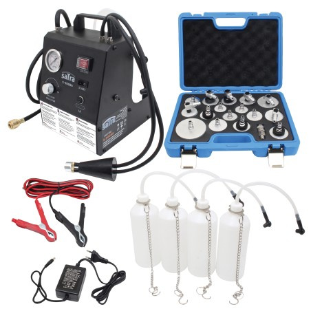 SATRA Profesionální elektrický přístroj na výměnu brzdové kapaliny + 17 adaptérů