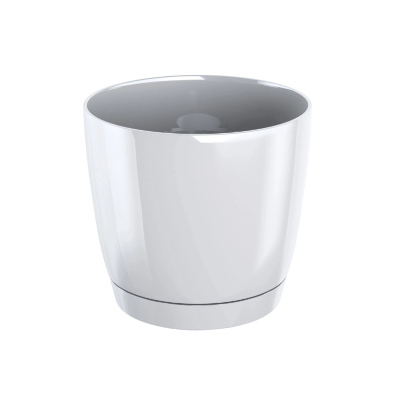 Prosperplast Květináč s miskou Coubi 15,5 cm, bílý