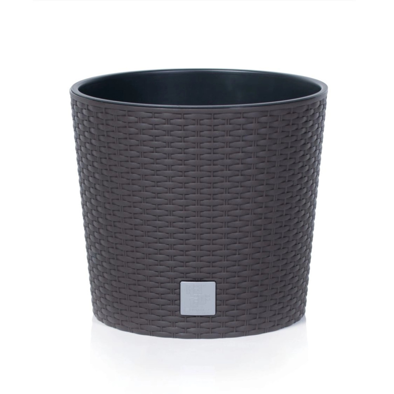 Prosperplast Květináč s vkladem Rato Round 20 cm, umbra