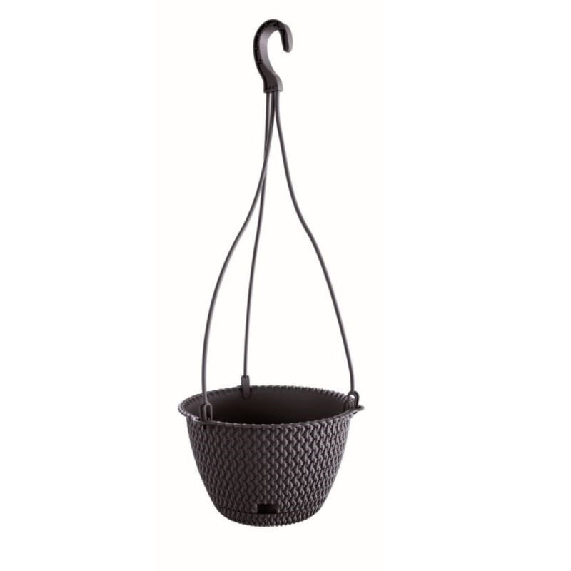 PROSPERPLAST Květináč závěsný SPLOFY ROUND W antracit 23cm