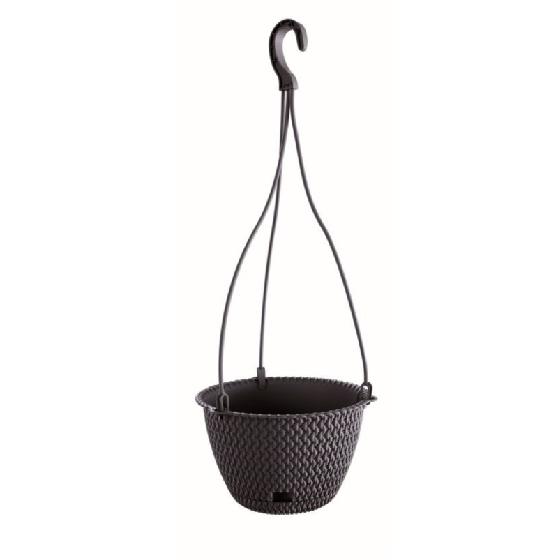 PROSPERPLAST Květináč závěsný SPLOFY ROUND W antracit 27cm Velikost: L