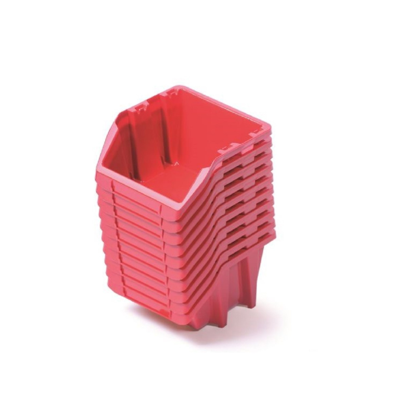 PROSPERPLAST Set plastových úložných boxů 10ks BINEER SHORT SET 180 x 98 x 118 cmčervený
