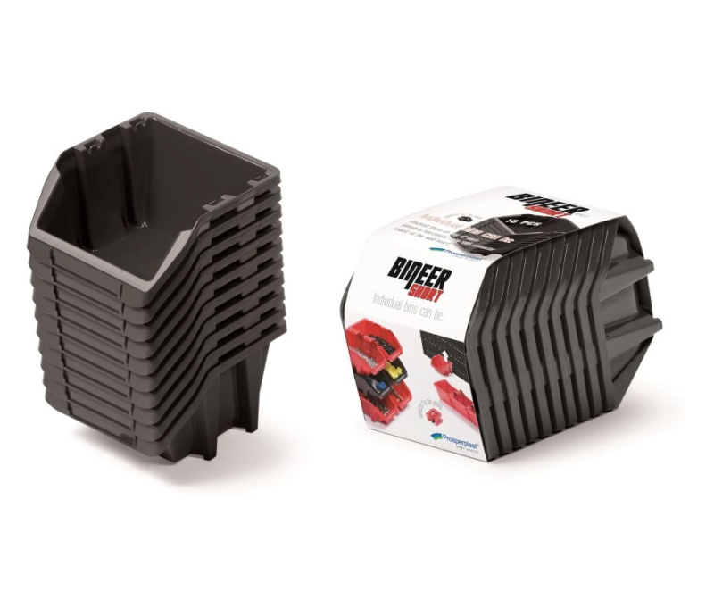 PROSPERPLAST Set plastových úložných boxů 10ks BINEER SHORT SET 180 x 98 x 118 cmčerný