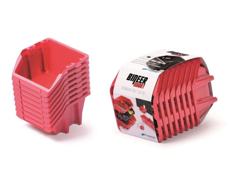PROSPERPLAST Set plastových úložných boxů 8ks BINEER SHORT SET 206 x 118 x 144 cmčervený