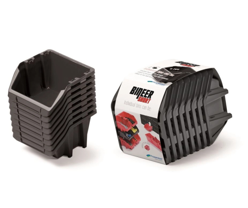 PROSPERPLAST Set plastových úložných boxů 8ks BINEER SHORT SET 206 x 118 x 144 cmčerný