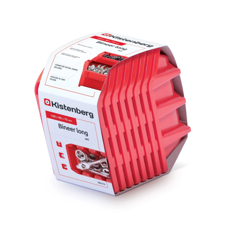 Kistenberg Set 8 úložných boxů Bineer 16 Long KBILS16 červená 16 x 9,8 x 7 cm