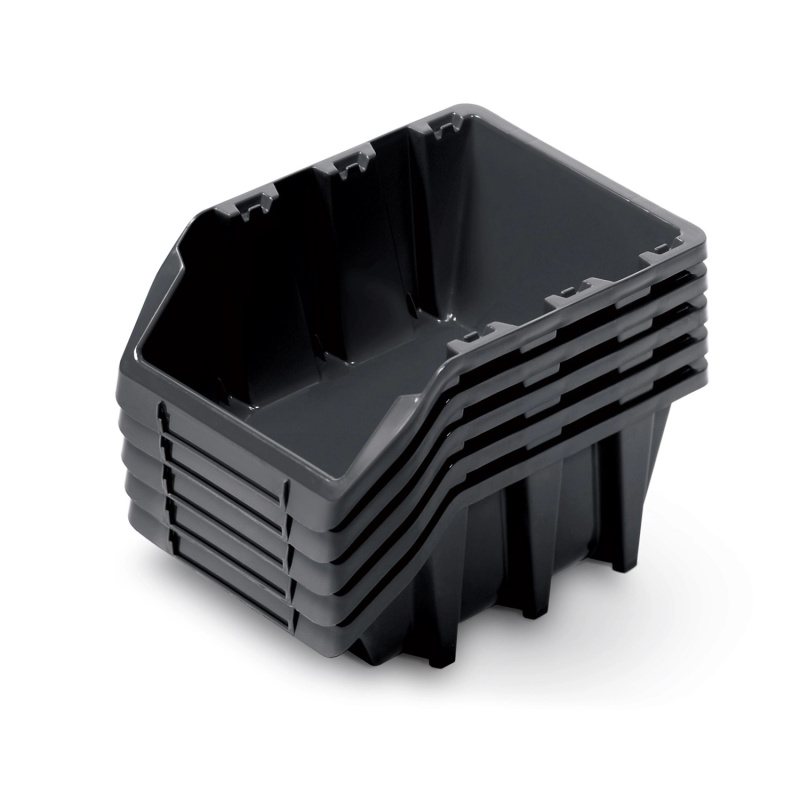 Kistenberg Set 5 úložných boxů Bineer 20 Long KBILS20 černá 19,8x11,8x8,4 cm