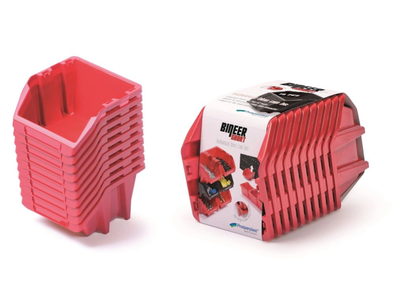 Kistenberg Set úložných boxů 10ks BINEER SHORT SET 288 x 158 x 187 cmčervený