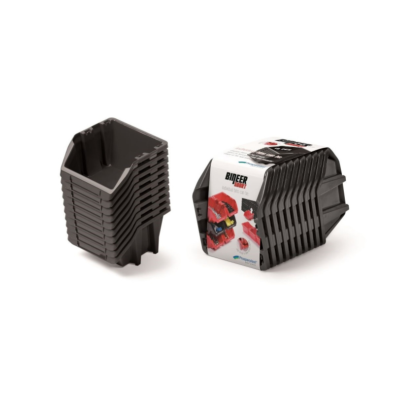 PROSPERPLAST Set plastových úložných boxů 10ks BINEER SHORT SET 288 x 158 x 187 cmčerný