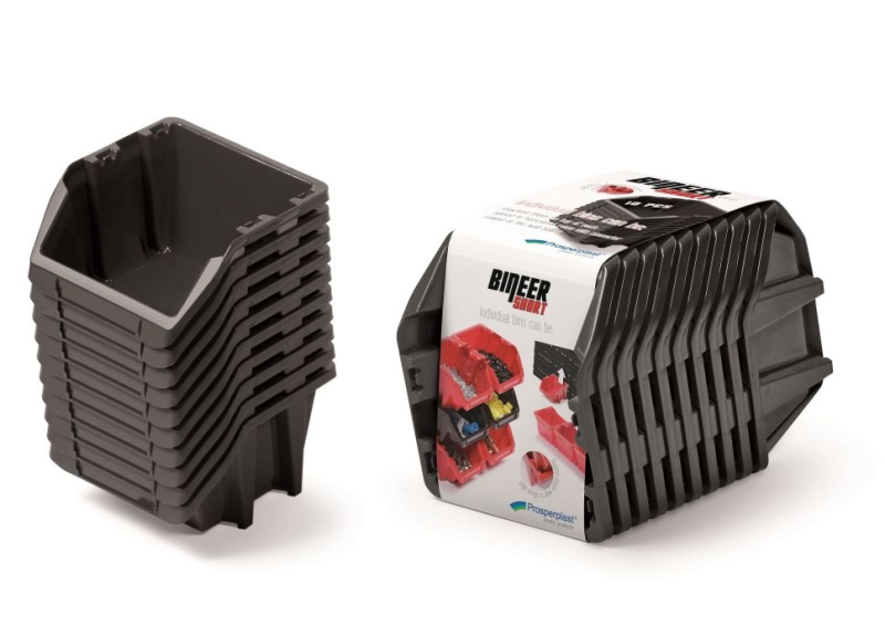 PROSPERPLAST Set plastových úložných boxů 10ks BINEER SHORT SET 288 x 158 x 187 cmčerný
