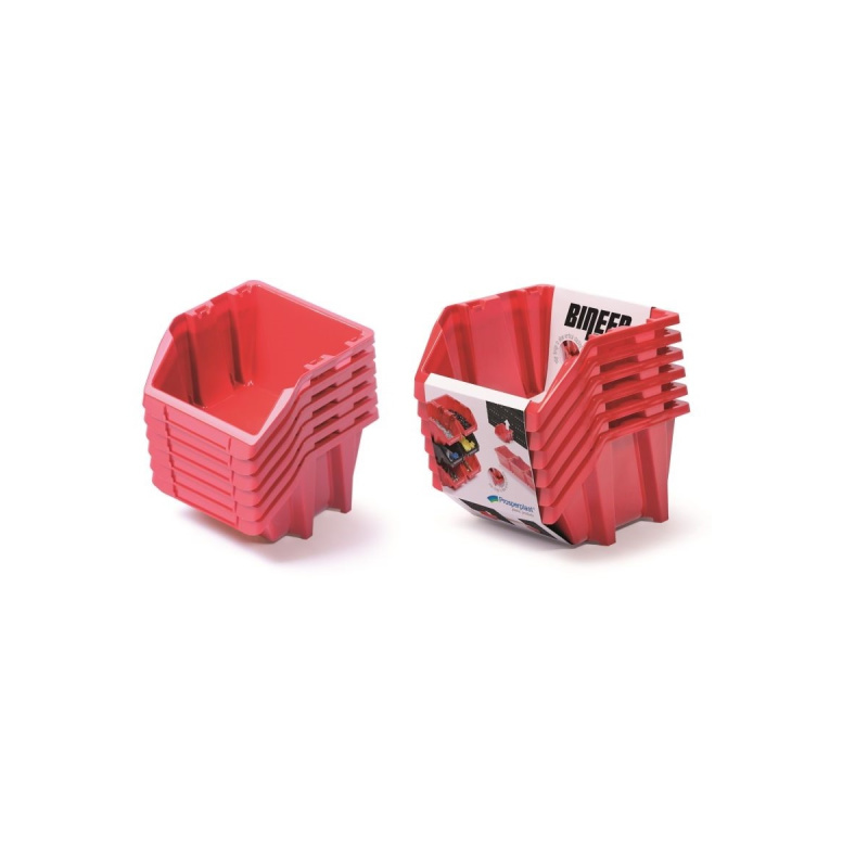 PROSPERPLAST Set plastových úložných boxů 6ks BINEER SHORT SET 214 x 198 x 238 cmčervený