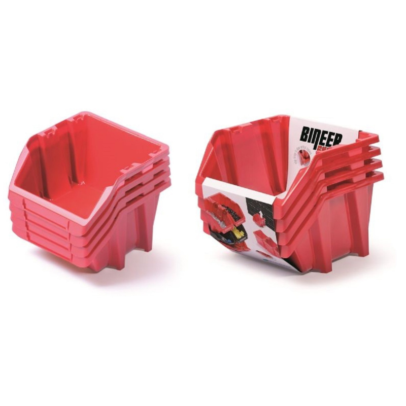 PROSPERPLAST Set plastových úložných boxů 4ks BINEER SHORT SET 272 x 238 x 236 cmčervený