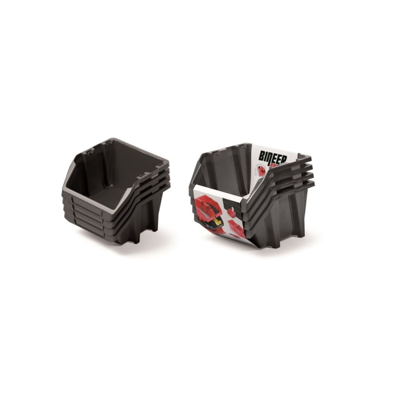 PROSPERPLAST Set plastových úložných boxů 4ks BINEER SHORT SET 272 x 238 x 236 cmčerný