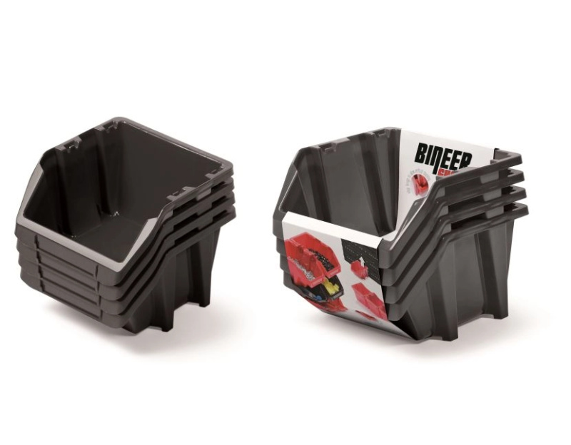 PROSPERPLAST Set plastových úložných boxů 4ks BINEER SHORT SET 272 x 238 x 236 cmčerný