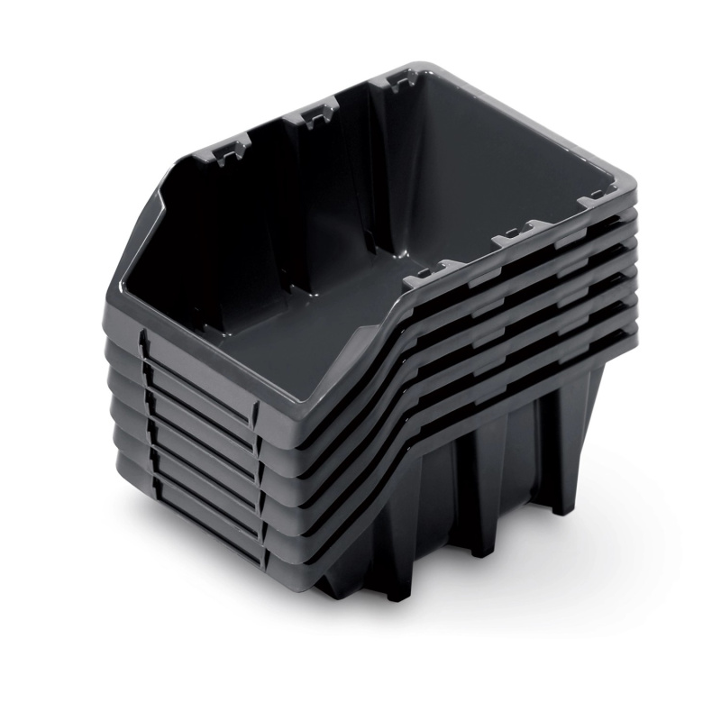 Kistenberg Set 6 úložných boxů Bineer 25 Long KBILS25 černá 25 x 15,8 x 11,4 cm