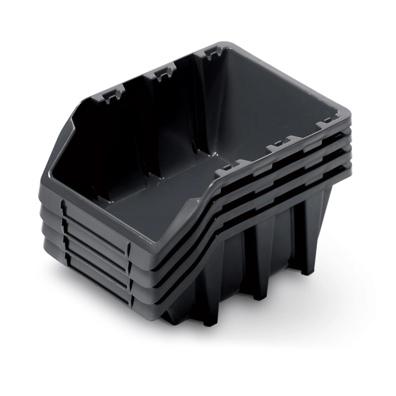 Kistenberg Set 4 úložných boxů Bineer 30 Long KBILS30 černá 30 x 20 x 13,3 cm