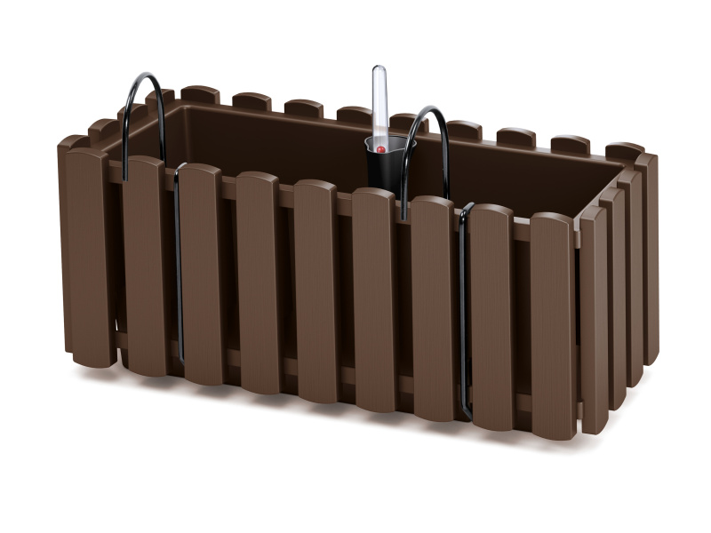 Prosperplast Držák balkonových rostlin Boardee Fence W Držák na květiny Boardee Fence W (hnědá, 380x180x162)