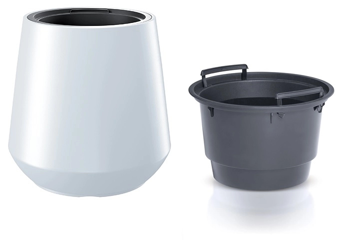 Prosperplast Květináč s vkladem HERO bílý 43,9 cm