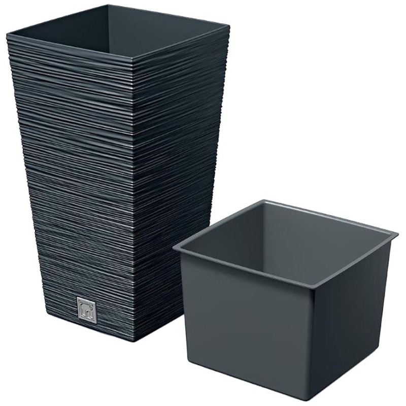 Prosperplast Květináč Furu Square (antracitová, 265x265x500)