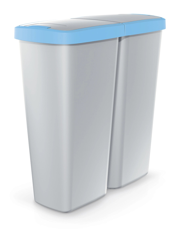 Pro Compacta Q DUO popelavý se světle modrým víkem 50l