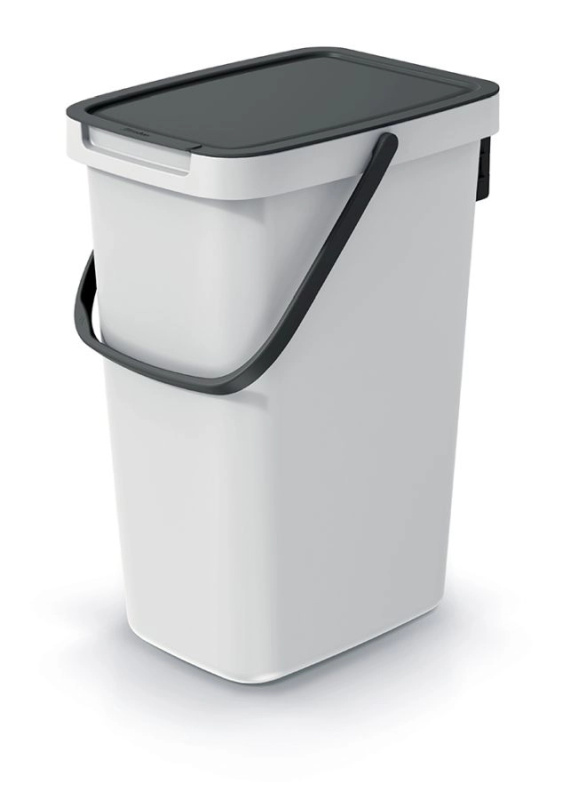 Prosperplast SYSTEMA Q COLLECT popelavý s černým víkem 12 l