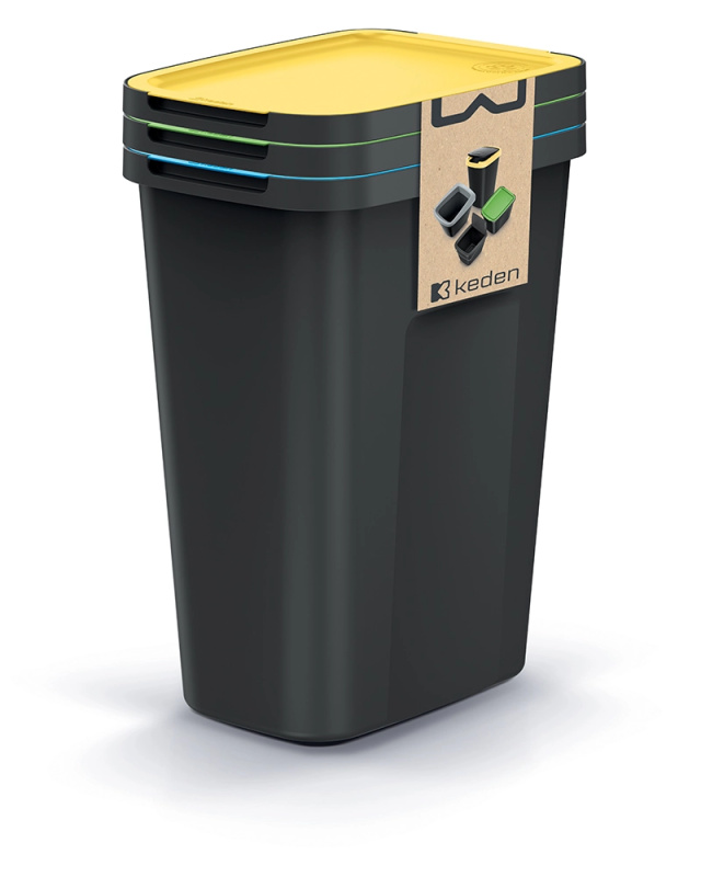 Prosperplast Sada odpadkových košů COMPACTO FLAS 3x 35 L černá