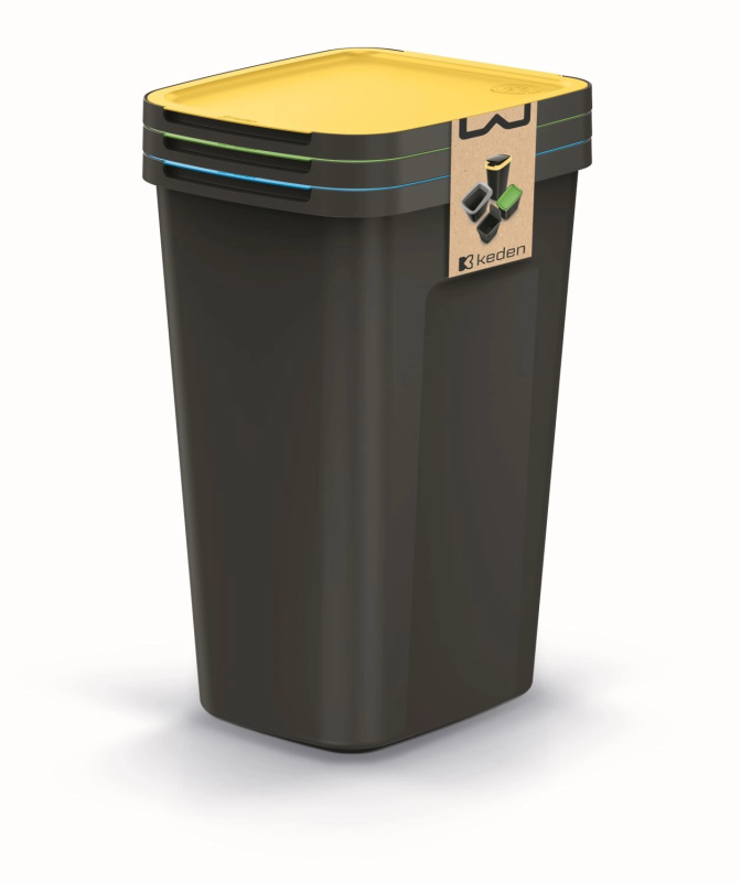 Prosperplast Sada odpadkových košů COMPACTO FLAS 3x 50 L černá