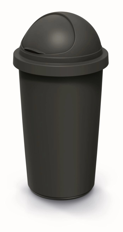 Compacta R Roller Odpadkový koš recyklovaný černý s recyklovaně černým víkem, 30 l