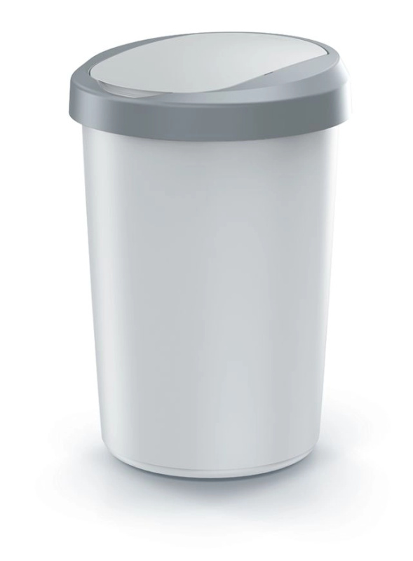 Prosperplast Odpadkový koš COMPACTA R FLAP popelavý s světle šedým víkem, 40 l