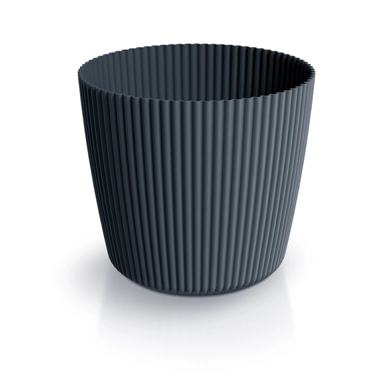 Prosperplast Květináč MILLA ROND antracitový, 39 cm
