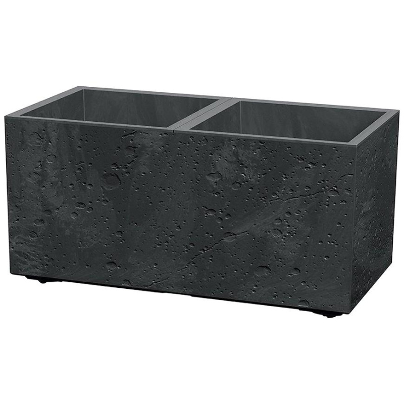 Květináč Sierra Square beton Effect 57,7 cm černý