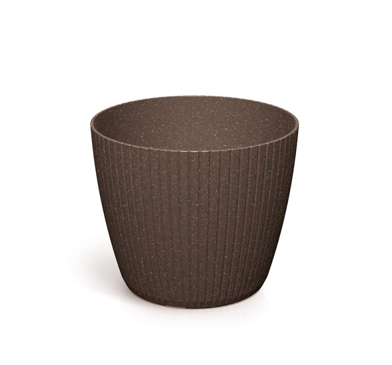 Prosperplast Květináč LAMIE ECOWOOD kávový, 13,8 cm