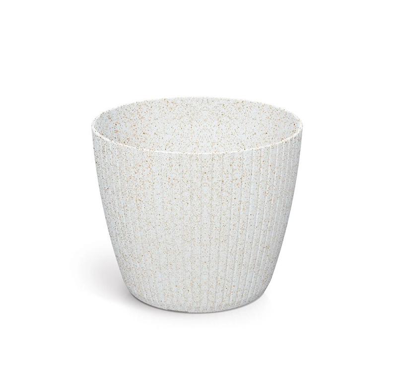 Prosperplast Květináč LAMIE ECOWOOD bílý, 15,8 cm