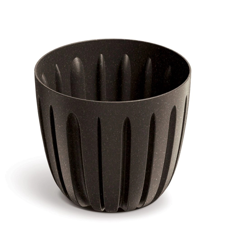 Prosperplast Plastový květináč WARIOS ECO WOOD kávový matný, 16,8 cm