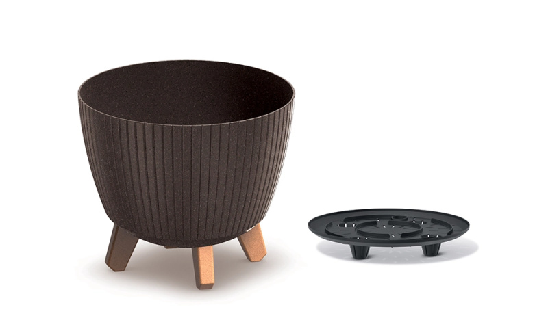 Prosperplast Květináč LAMIAL ECO WOOD kávový 23,2 cm