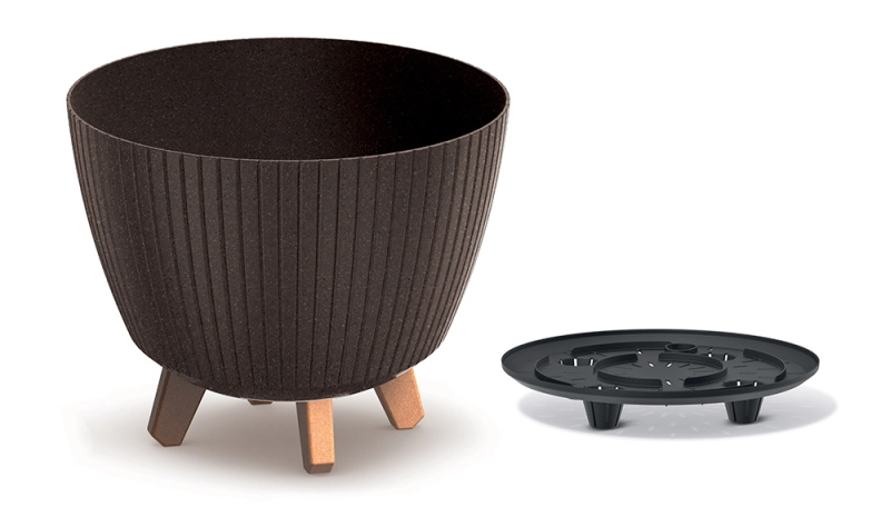Prosperplast Květináč LAMIAL ECO WOOD kávový 28,8 cm