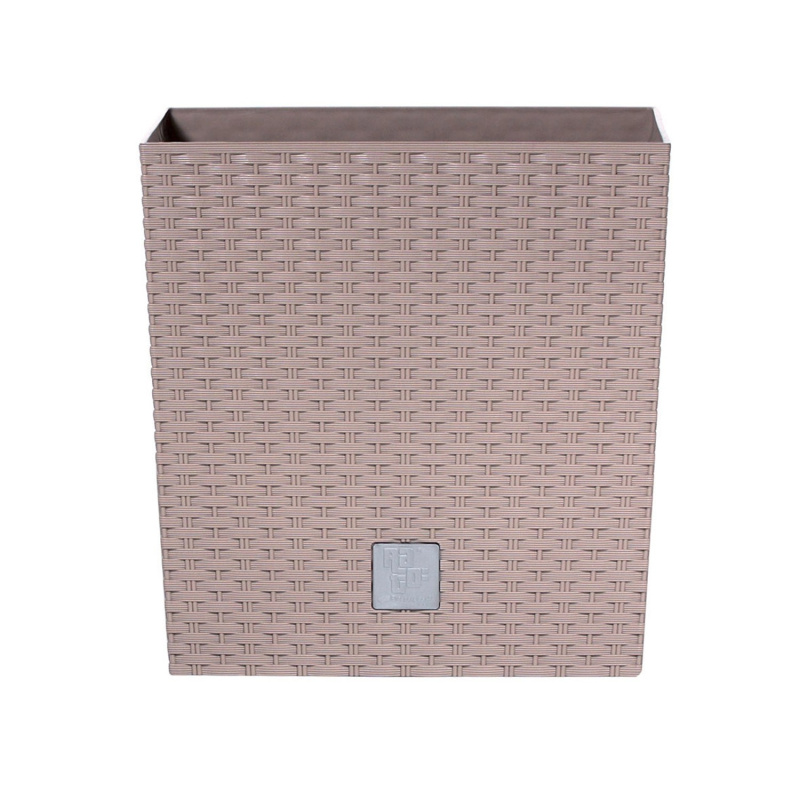 Prosperplast Květináč ratanového vzhledu 33 cm x 33 cm x 33 cm Mocca