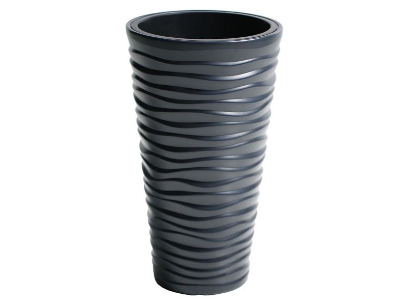 Prosperplast Květináč s vložkou Sand Slim (antracitová, Š 30 x V 52 x H 30 cm)