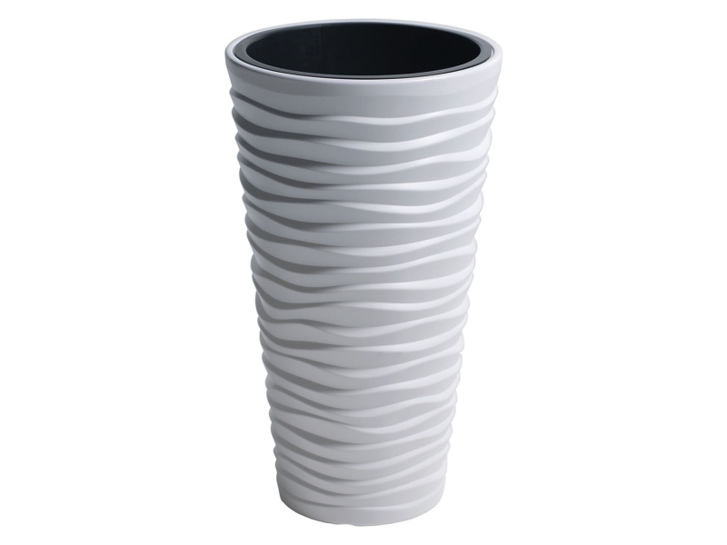Prosperplast Květináč s vložkou Sand Slim (bílá, Š 35 x V 62 x H 35 cm)
